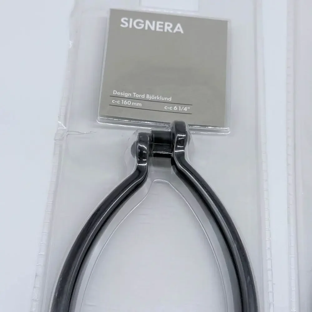 NEW 6 1/4-Inch IKEA Signera Black Bow Cabinet Pull Handles - 2 Packs (4 Handles)